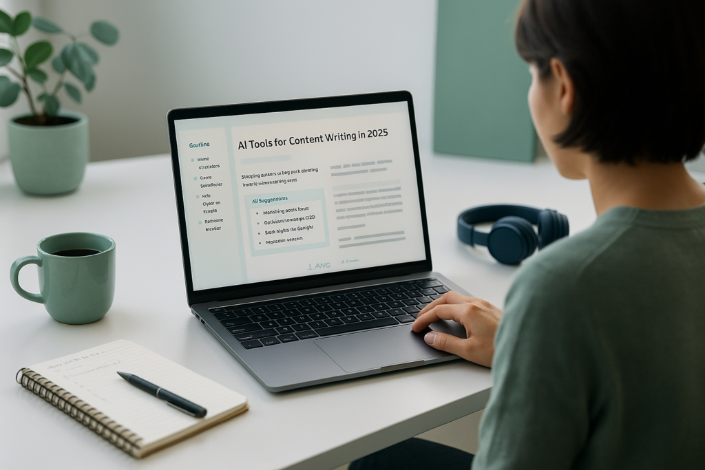 Top AI tools for content writing in 2025 used by bloggers to automate and grow traffic