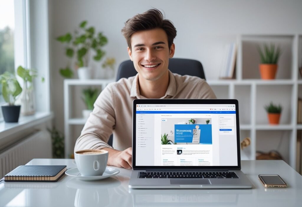 Learning how to set up blog with Hostinger on laptop